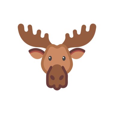 geyik başı vektör düz simgesi