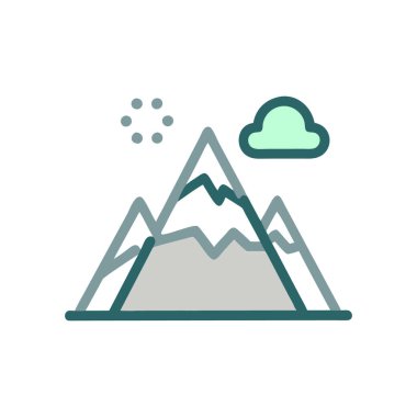 vektör dağ ikonu, dağ zirvesi, dağ zirvesi, dağ, dağ ikonu