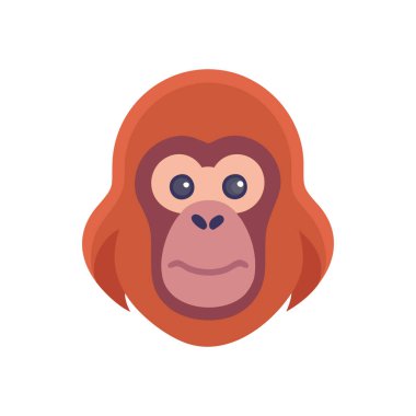 Kırmızı kurdele vektör illüstrasyon tasarımlı şirin maymun kafası