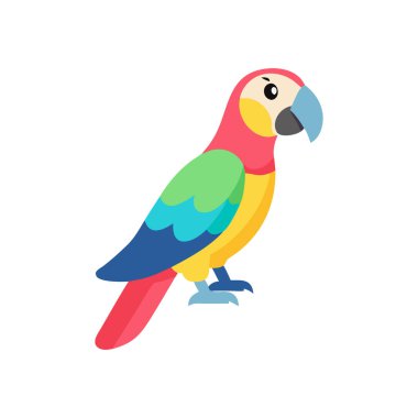 Beyaz arka planda sevimli papağan.