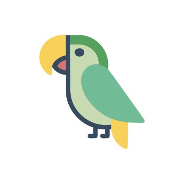 papağan vektörü düz renk simgesi