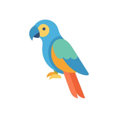 Papağan kuşu hayvan çizgi film ikonu