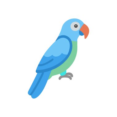 Şirin papağan simgesi, düz stil