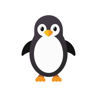 şirin penguen çizgi film vektör çizimi.