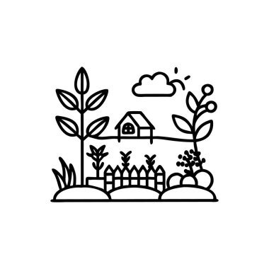 bitkileri ve ağaçları olan ev