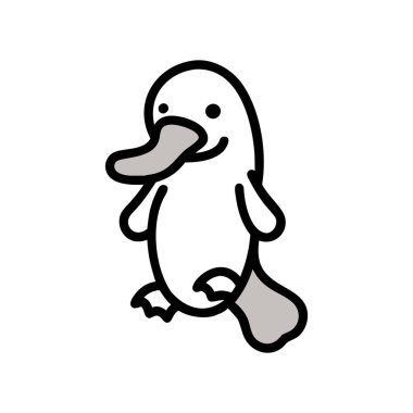 Kauçuk ördekli şirin çizgi film ördeğinin vektör çizimi. izole vektör resmi