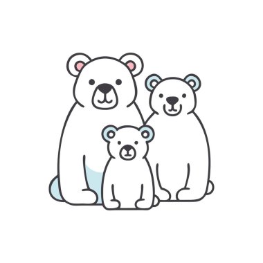 Ayı, kutup ayısı, ayı çizgi film karakteri, vektör çizimi, karalama tarzı.