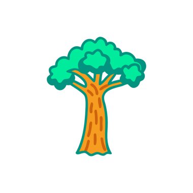 ağaç simgesi, vektör illüstrasyonu