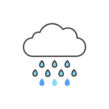 yağmur simgesi vektör işareti ve sembol beyaz arka Grou üzerinde izole