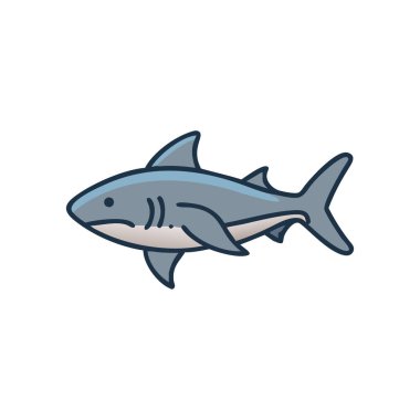 Köpekbalığı ikonu. Web için balık vektör simgesinin özet çizimi