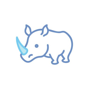 Hayvan gergedanı tarzı ikon, hayvan vahşi yaşam hayvan doğası hayvan doğası çevre illüstrasyonu