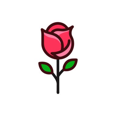 Gül çiçekli, renk çizgisi simgesi