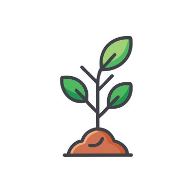 bitki vektörü düz renk simgesi