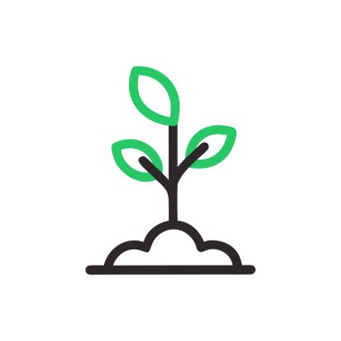 el simgesinde yeşil bitki, vektör illüstrasyonu.