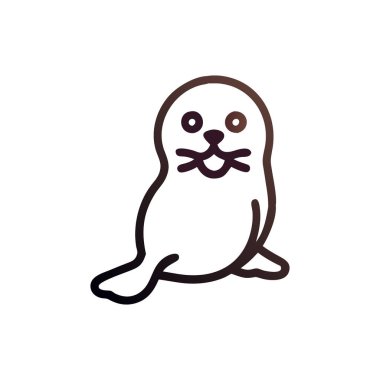 fok hayvan simgesi çizgisi biçimi