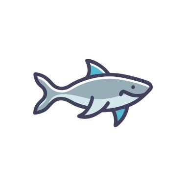 Köpekbalığı ikonu vektör illüstrasyonu. balık işareti