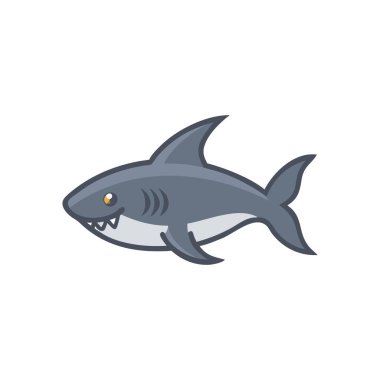 Beyaz arka planda balık vektör çizimi. Web simgesi, logo ve grafik tasarımı için düz biçim simgeleri.