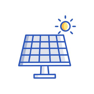 Güneş paneli vektör düz simgesi