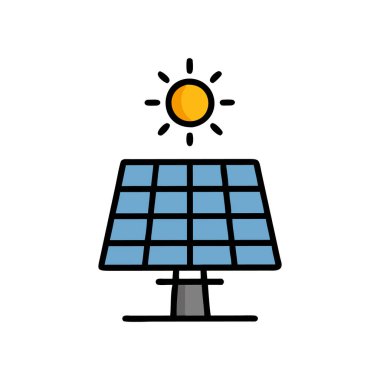 solar vektör düz renk simgesi