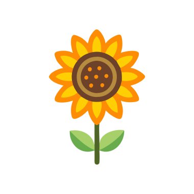 ayçiçeği simgesi, vektör illüstrasyonu