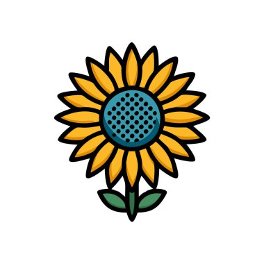 ayçiçeği ikonu. düz dizayn vektörü 10