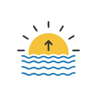 Güneş vektör düz simgesi