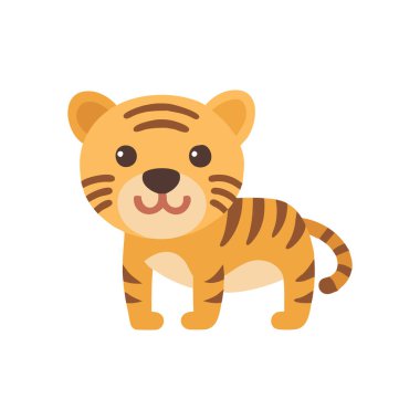 kaplan sevimli çizgi film vektör tasarımı