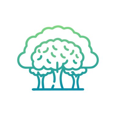 Vektör çizimi. Ağaç simgesi seti. Doğa ve yeşil