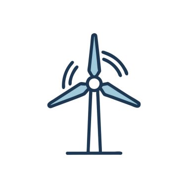 Rüzgar türbini ikonu vektörü, ağ ve mobil uygulama tasarımınız için beyaz arkaplanda izole edildi, rüzgar türbini logosu kavramı