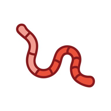 Solucan ikonu. Web için solucan vektör simgelerinin özet çizimi