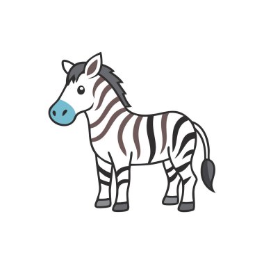 şirin zebra hayvan ikonu vektör çizimi tasarımı