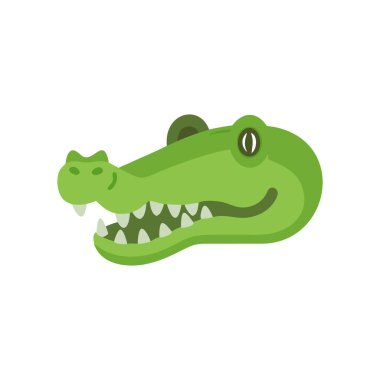 Yeşil arkaplan ile izole edilmiş timsah simgesi