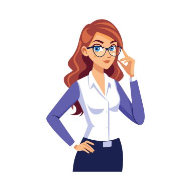 iş kadını karakter vektör illüstrasyonu.