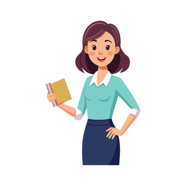 Genç kız öğrenci karakteri