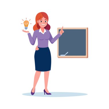 Ofis vektör illüstrasyon tasarımındaki iş kadını