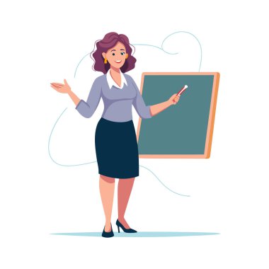 Bayan öğretmen sınıfta.