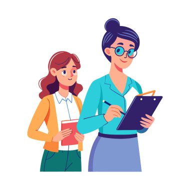 Anne ve kızı ofiste.