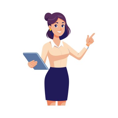 Akıllı telefon karakterli genç kadın ikon vektör illüstrasyonunu ayıklıyor