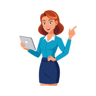 iş kadını tablet kullanma