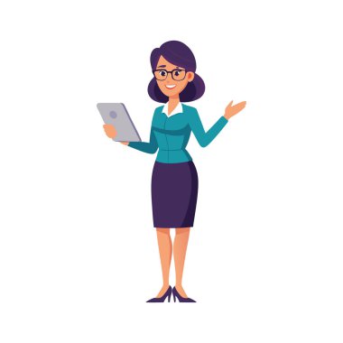 Akıllı telefon kullanan kadın iş adamları vektör illüstrasyon tasarımı