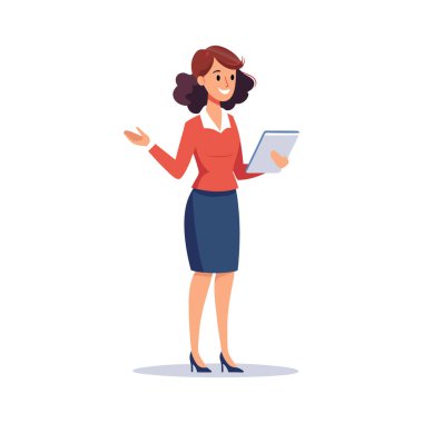 Genç işkadını avatar karakter vektör çizim tasarımı