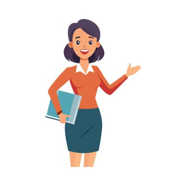 İş kadını çizgi film vektör illüstrasyon grafik tasarımı