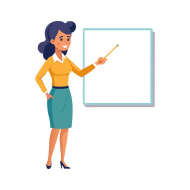 Öğretmeniyle birlikte genç bir kadın.