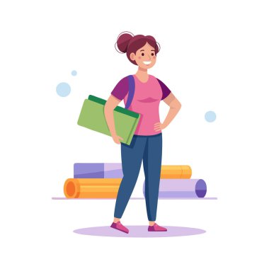 Kitaplar ile genç kız