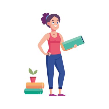 Elle çizim kitabı olan kadın öğrenci