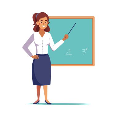 Öğretmen kadın karakter sınıfta.