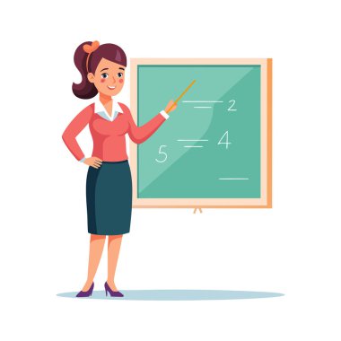 öğretmen bir karatahta önünde