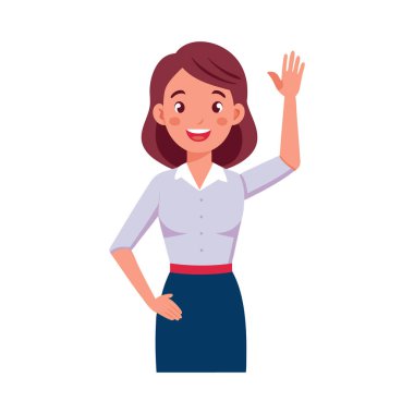 Genç kadın avatar karakter vektör çizimi tasarımı