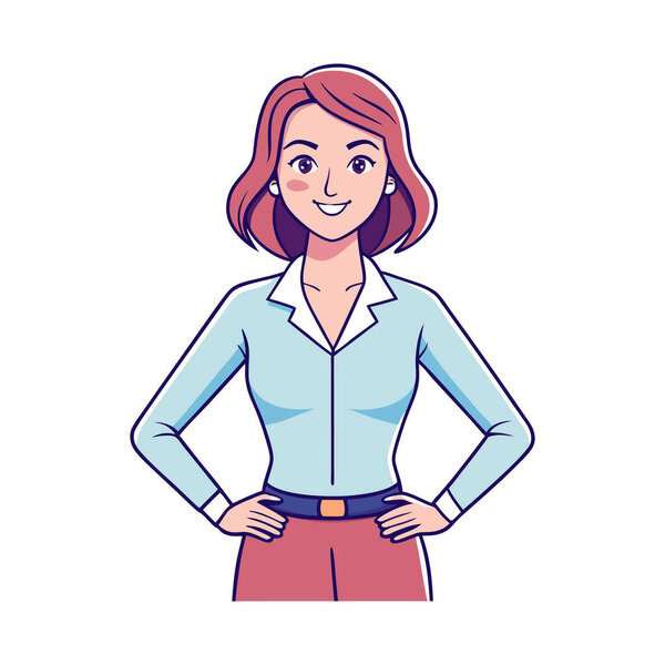 молодая женщина улыбается дизайн векторной иллюстрации персонажа