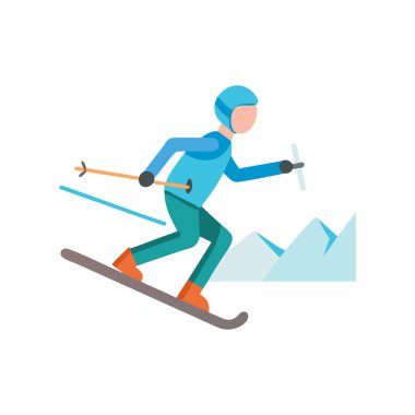 kayak yassı ikon vektör çizimi